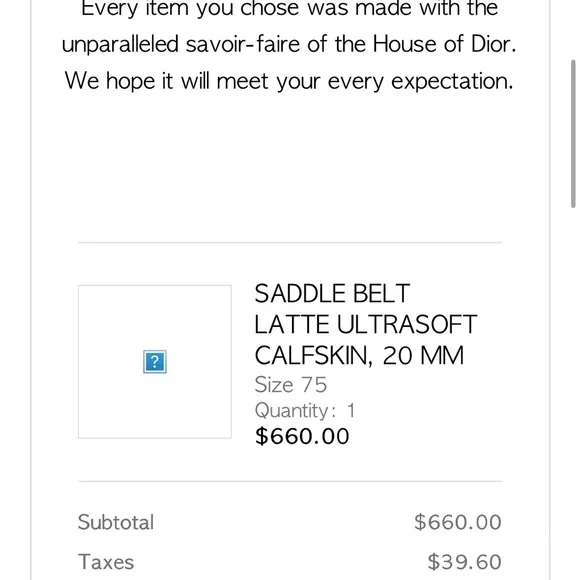 Dior Saddle Belt
LATTE ULTRASOFT CALFSKIN, 20 MM, Size 75 - Picture 2 of 3